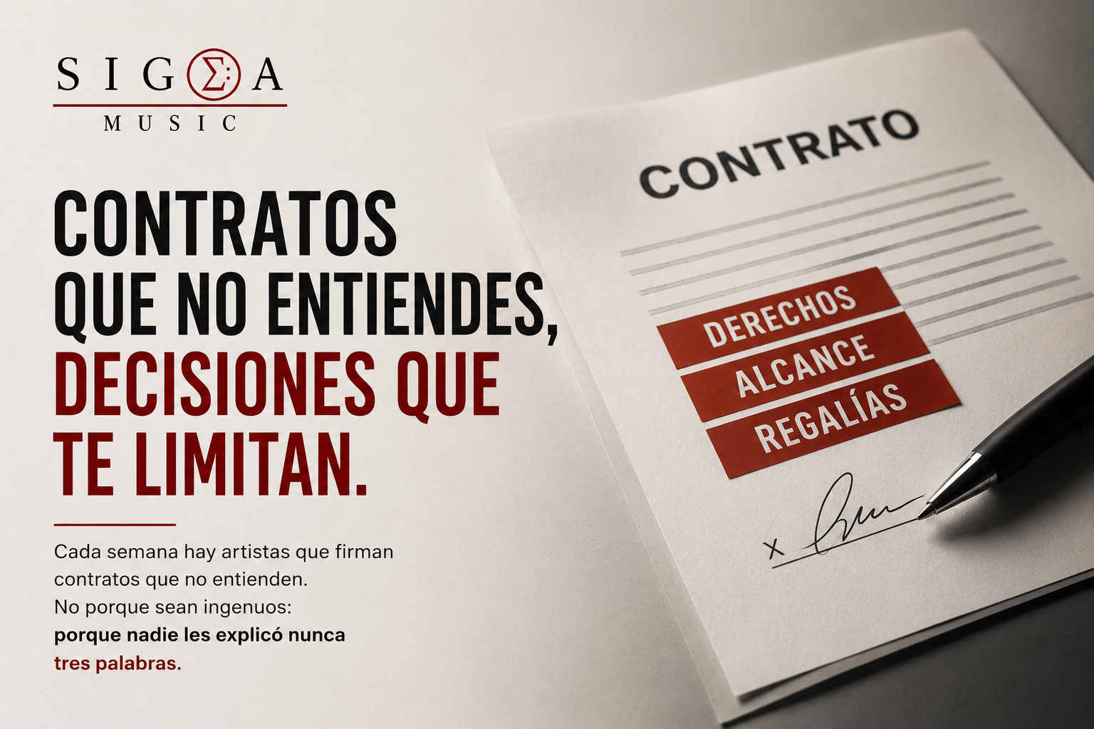 Obra, master y regalias: 8 señales en un contrato musical